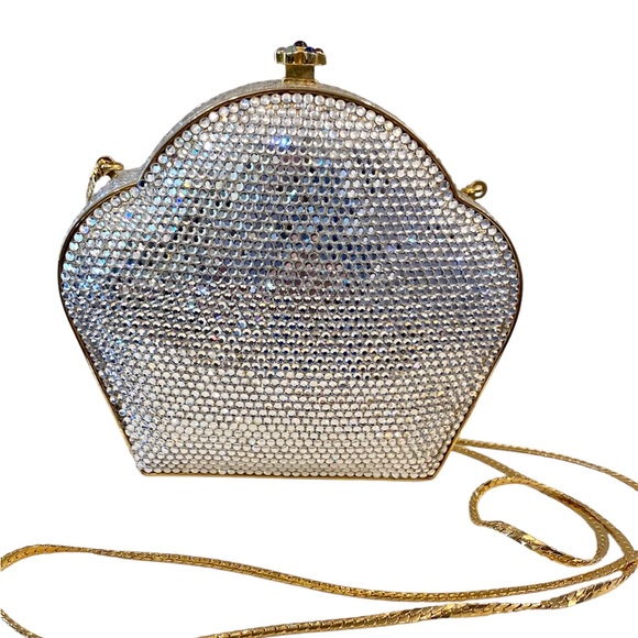 🎉HP🎉Judith Leiber Vintage Handset Austrian Crystal Minaudière Evening bag - Picture 4 of 11